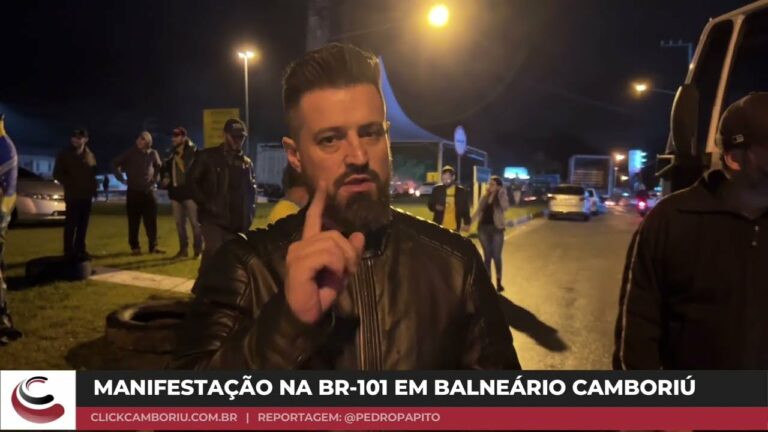 Manifestação na BR-101 em Balneário Camboriú