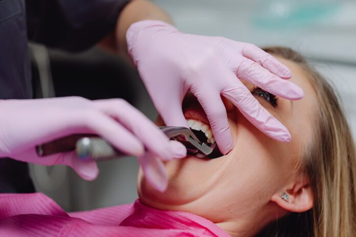 a patient undergoing a dental procedure