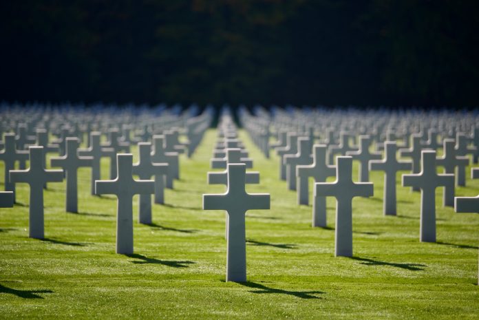 field of white crosses