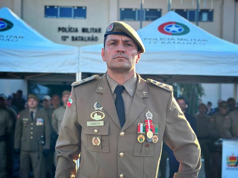 Major Márcio Leandro Favoretto assume comando do 12° Batalhão de Polícia Militar