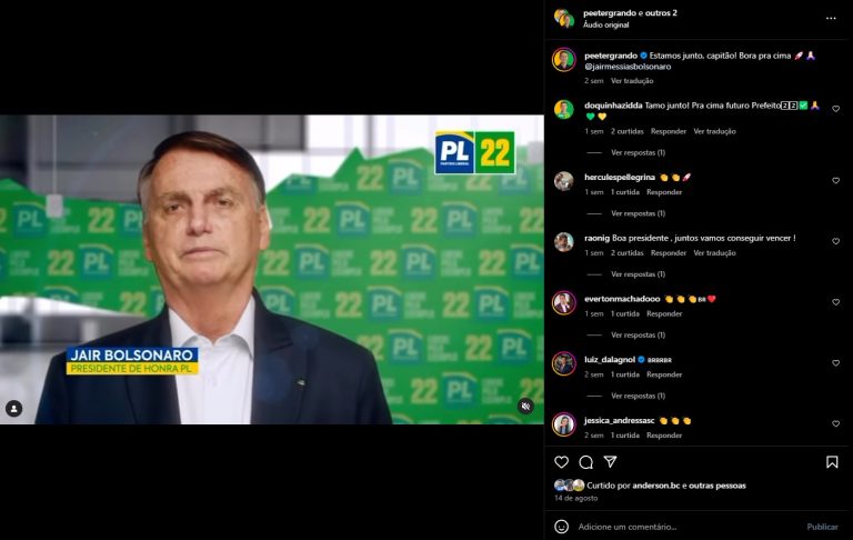 Juliana Pavan tenta censurar vídeo de apoio de Bolsonaro a Peeter